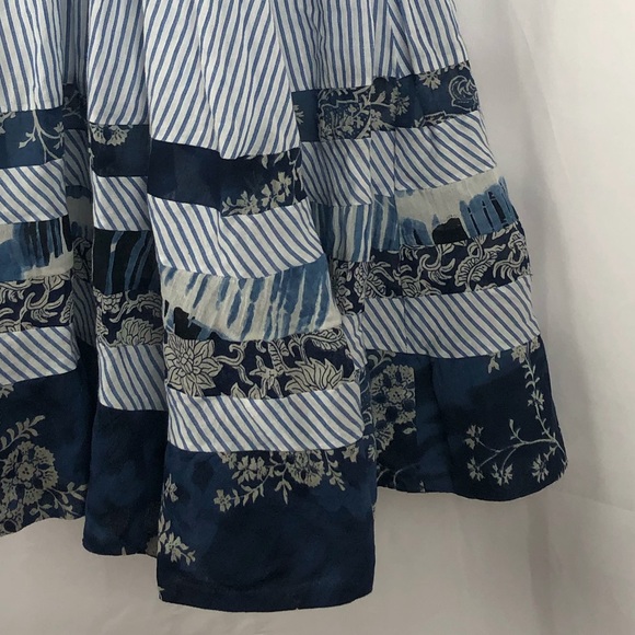 SLNY Cotton wide strap full skirt Sundress S - Picture 8 of 13